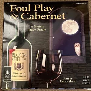 NIB Mystery Jigsaw puzzle Foul Play & Cabernet Wine Murder Mystery Game